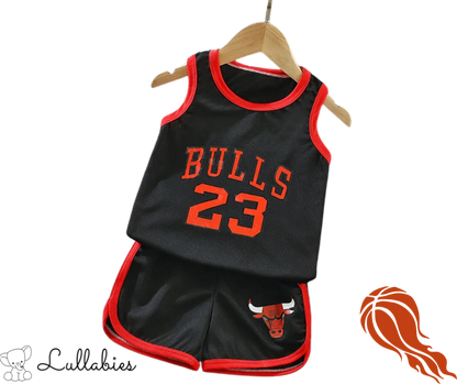 NBA bulls βρεφικο σετ καλοκαιρινα βρεφικα καλοκαιρι μπασκετ μαυρο κοκκινο